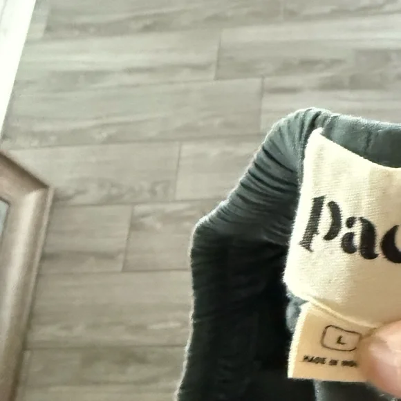 Pact|Women’s casual stretch waist shorts in organic cotton,deep teal color•Large - Picture 8 of 12